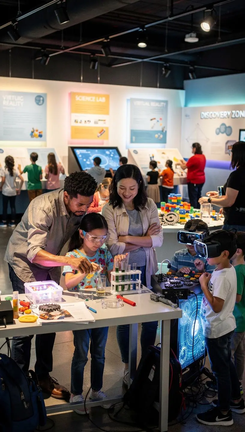 Dzieci bawią się na placu zabaw podczas przerwy w zwiedzaniu.