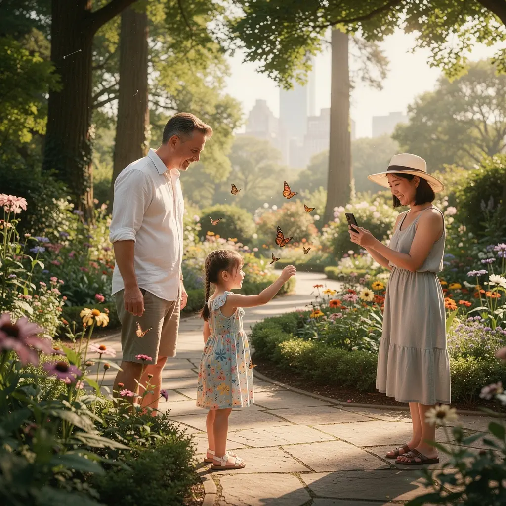 Widok na rodzinę odkrywającą lokalne atrakcje turystyczne, z mapą w rękach.